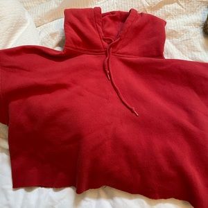 Urban Outfitters Cropped Red Sweatshirt